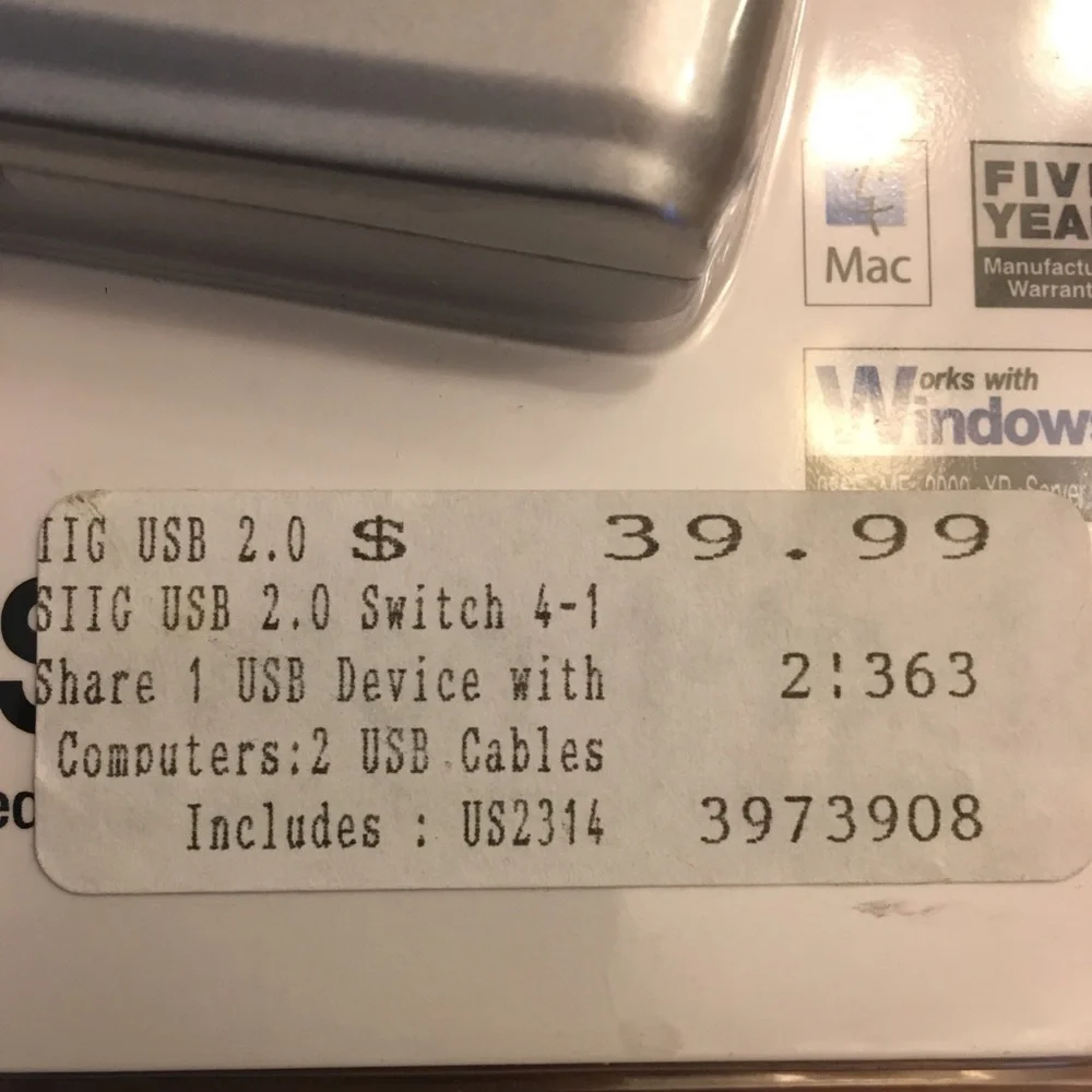 SIIG usb 2.0 switch
